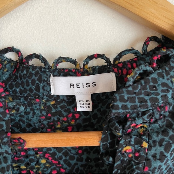 Reiss Gloria Snakeskin Print Long Sleeve Blouse Size 6 - Picture 8 of 10